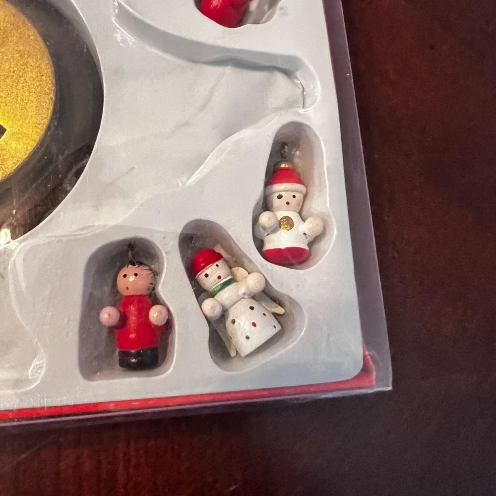 Miniature Wooden Christmas Tree Ornaments‎ Set Holiday Décor
